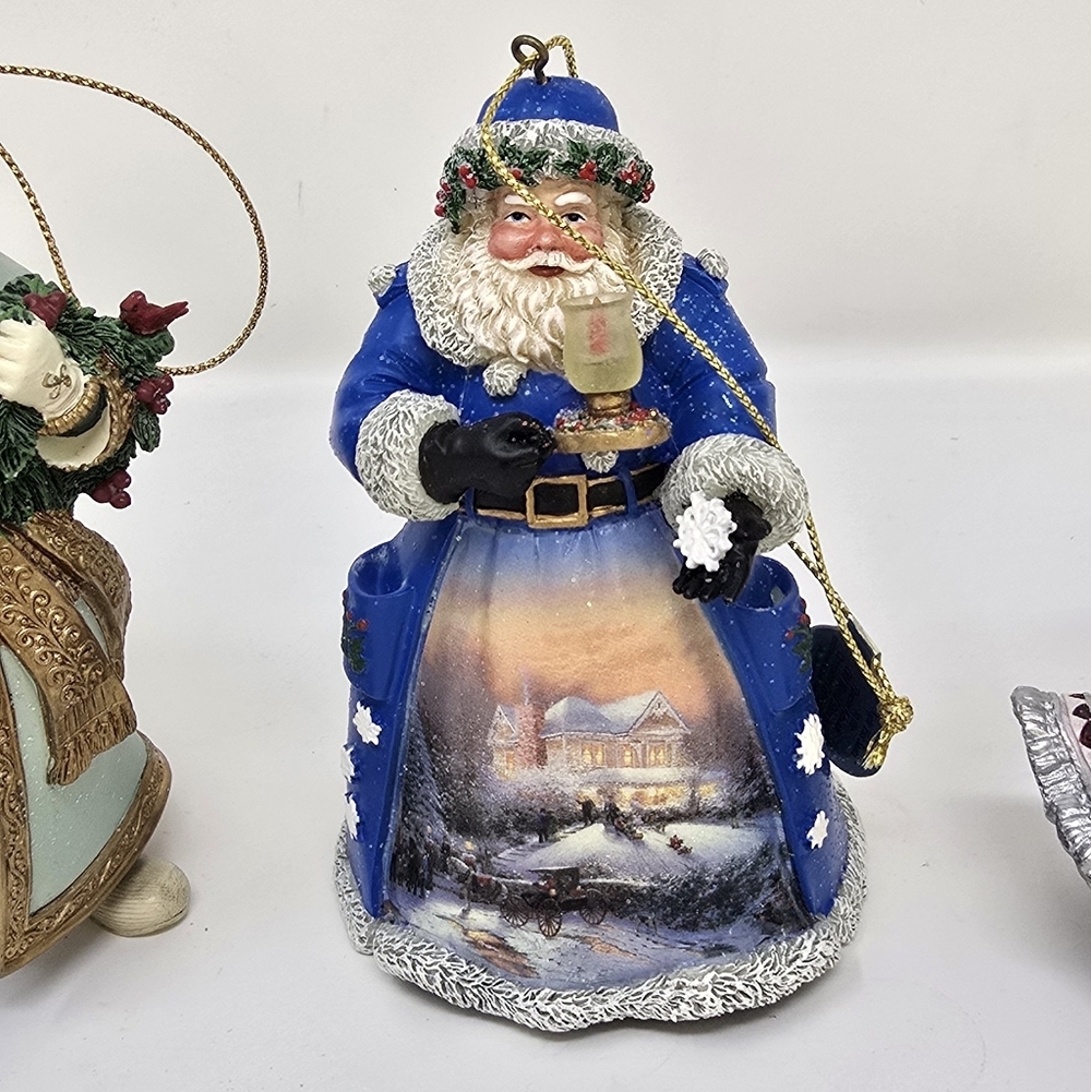 Vtg Ashton Drake Thomas Kinkade old world santa ornament collection set of 3 - Picture 4 of 9
